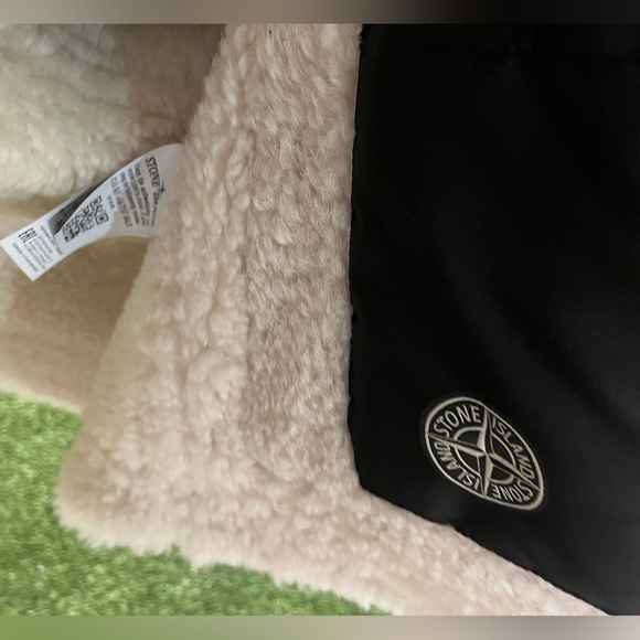 Stone Island Supreme Parka Hand Painted Shearling Jacket Mens Sz Medium - Picture 15 of 16